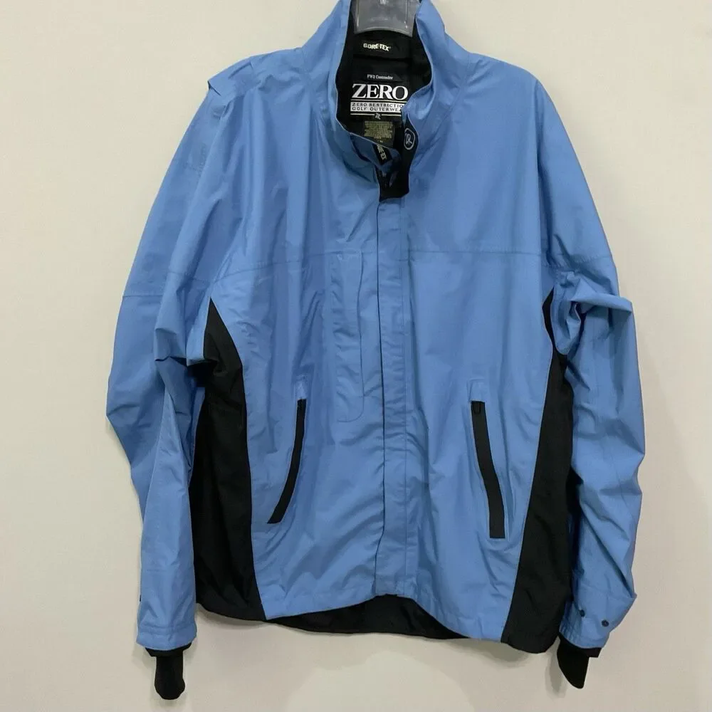 Zero Restriction Jacket Mens Sz XL Blue Full Zip Gore Waterproof Golf Contender